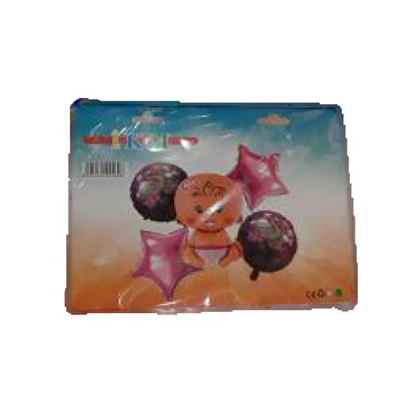 Kız Bebek Beşli Folyo Balon Set