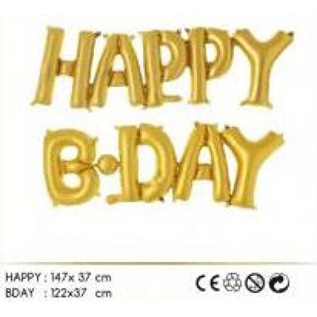 Happy Bırtday Folyo Balon Gold