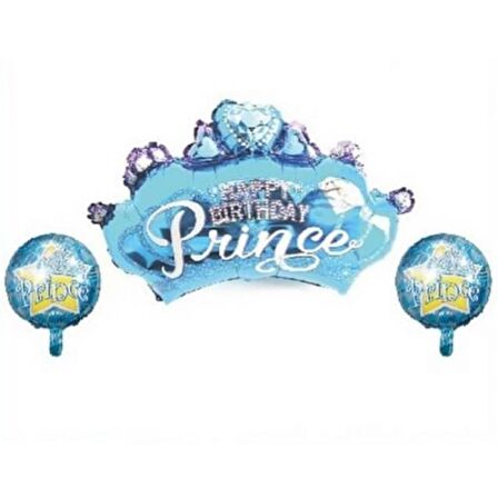 Happy Bırtday Prens Folyo Balon 3 Parça