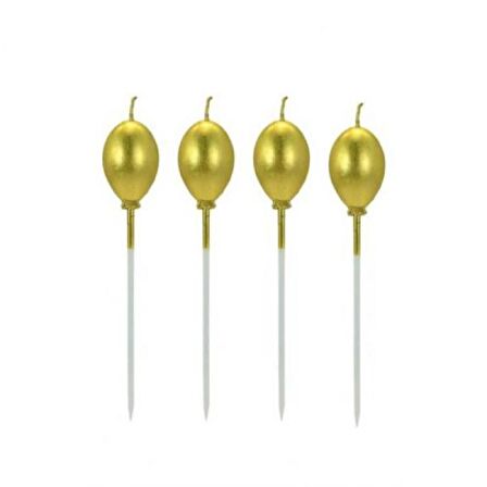 Gold Balonlu Mum