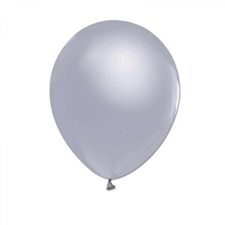 100 lü Metalik Gümüş Balon 12 inç