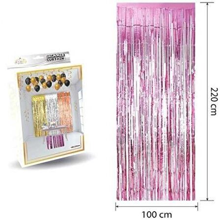 Metalize Pembe Arka Fon Süs