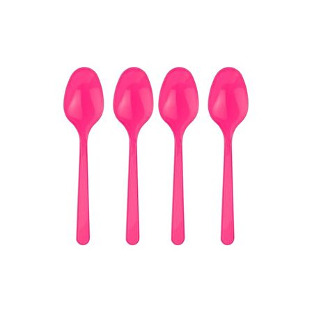 Fuşya Plastik Kaşık 10 Adet