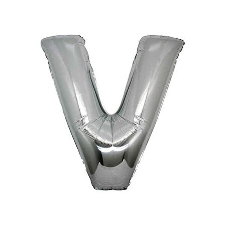 V Harf Gümüş Folyo Balon 40 inc 100 cm