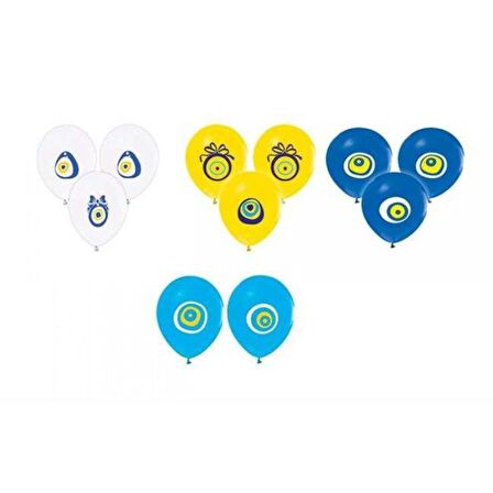 Nazar Boncuğu Karışık Renkli Balon