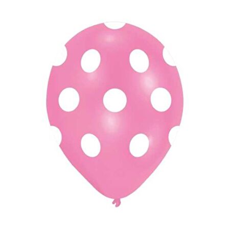 Beyaz Puantiyeli Pembe Balon
