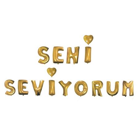 Seni Seviyorum Folyo Balon 16 inc Altın