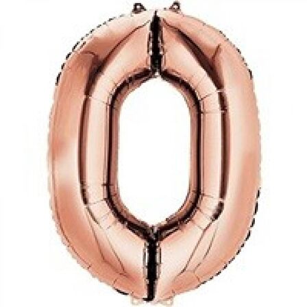0 Rakam Rose Gold Folyo Balon 72 cm