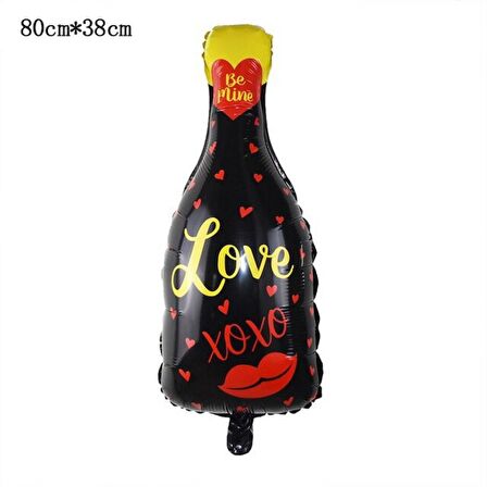 Siyah Love Şişe Folyo Balon