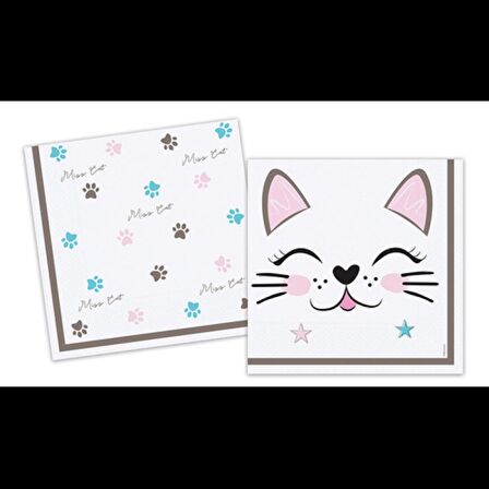 Sevimli Kedi Temalı Peçete 16 lı