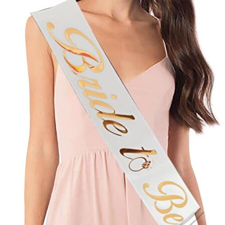 Bride To Be Gold Yazılı Beyaz Kuşak