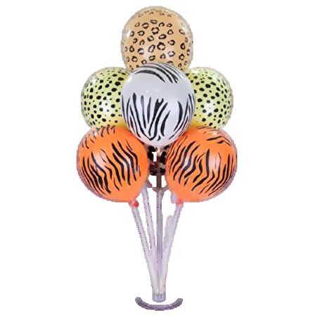 7 li Balon Demeti Safari Desenli