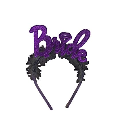 Bride Mor Yazılı Metal Taç