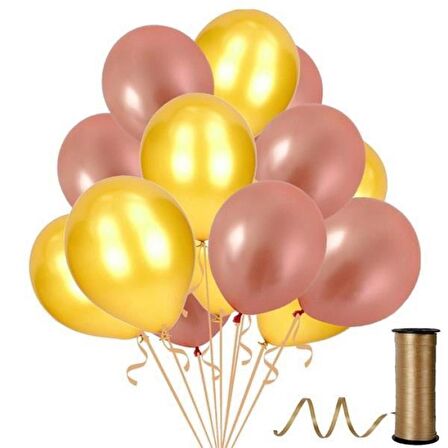 Metalik Rose Gold ve Gold Balon 