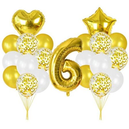 6 Yaş Gold Balon Seti