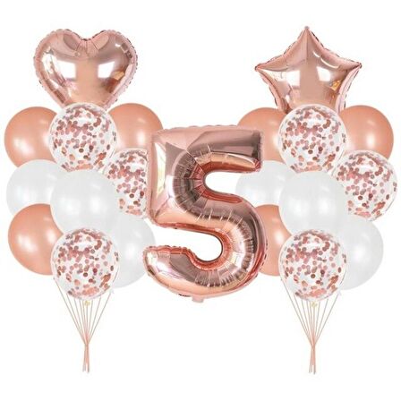 5 Yaş Rose Gold Balon Seti