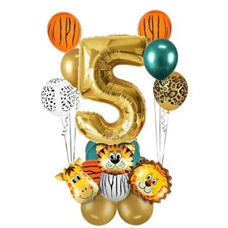 5 Yaş Gold Safari Temalı Balon Seti