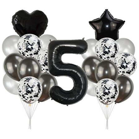 5 Yaş Siyah Balon Seti