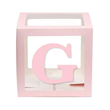 Şeffaf Kutu Harf Pembe G