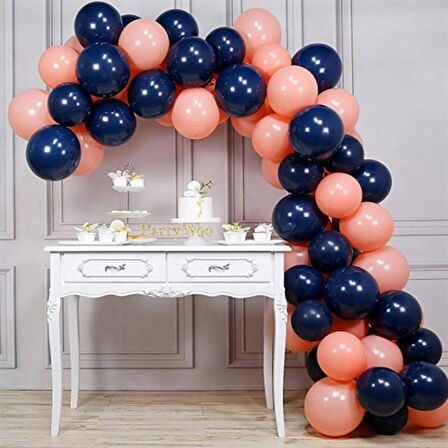Gece Mavisi Somon Balon Zincir Seti 63 Parça
