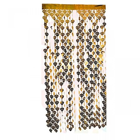 Metalize İçi Boş Kalpli Gold Arka Fon Süs