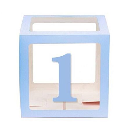 Şeffaf Kutu Rakam Mavi 1