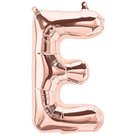 E Harfi Rose Gold Folyo Balon 34 inç 80 cm
