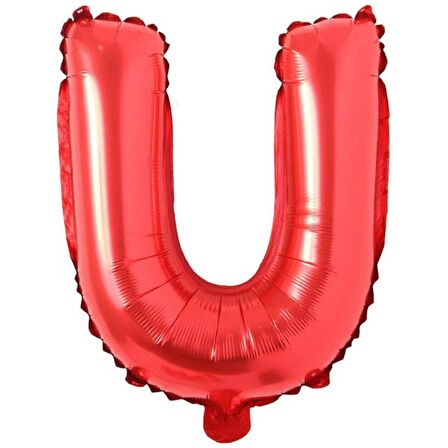 U Harf Kırmızı Folyo Balon 16 inc 40 cm