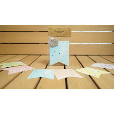 Makaron Gold Konfetili Dekorasyon Banner