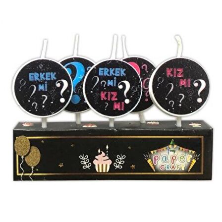 Cinsiyet Belirleme Pasta Mumu 5 li