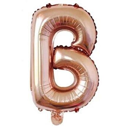 B Harf Rose Gold Folyo Balon 40 inc 100 cm