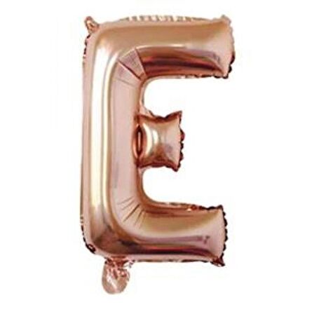 E Harf Rose Gold Folyo Balon 40 inc 100 cm