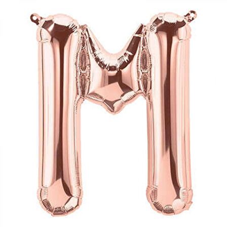M Harf Rose Gold Folyo Balon 40 inc 100 cm
