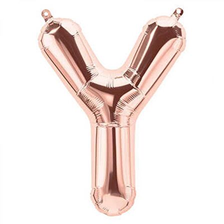 Y Harf Rose Gold Folyo Balon 40 inc 100 cm