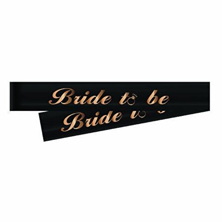 Bride To Be Rose Gold Yazılı Siyah Kuşak