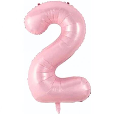 2 Rakam Açık Pembe Folyo Balon 80 cm