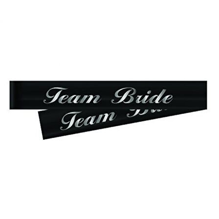 Team Bride Gümüş Yazılı Siyah Kuşak