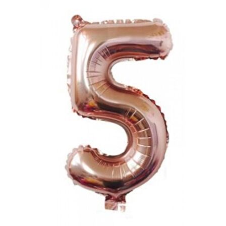 5 Rakam Rose Gold Folyo Balon 40 inç 100 cm
