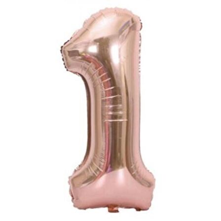 1 Rakam Rose Gold Folyo Balon 40 inç 100 cm