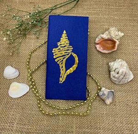 Gold Yaldızlı Lacivert Deniz Kabuğu Peçete