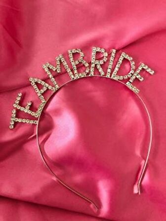 Taşlı Team Bride Metal Taç Gold