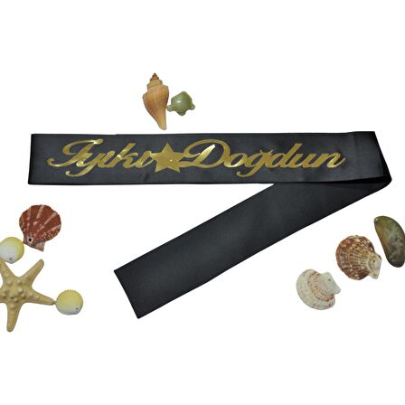 İyi Ki Doğdun Gold Yazılı Siyah Kuşak