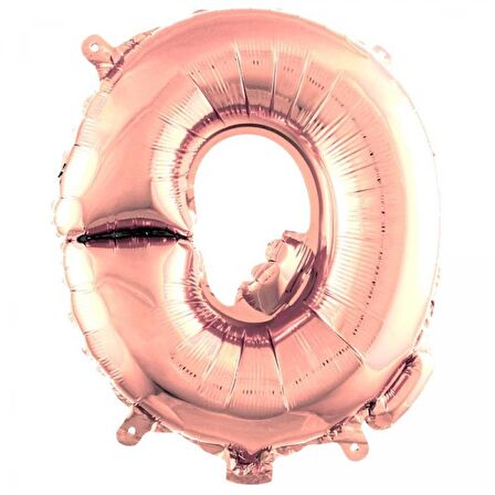 Q Harf Rose Gold Folyo Balon 40 inc 100 cm