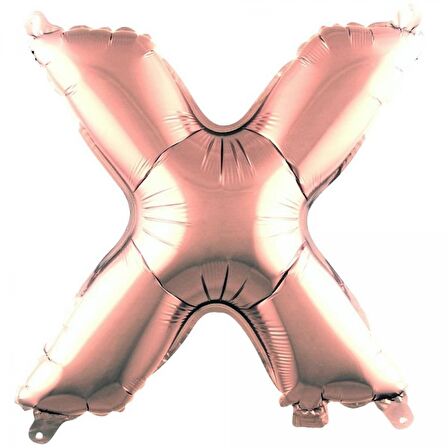 X Harf Rose Gold Folyo Balon 40 inc 100 cm