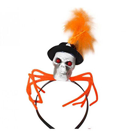 Halloween Taç İskelet figürlü Tüylü
