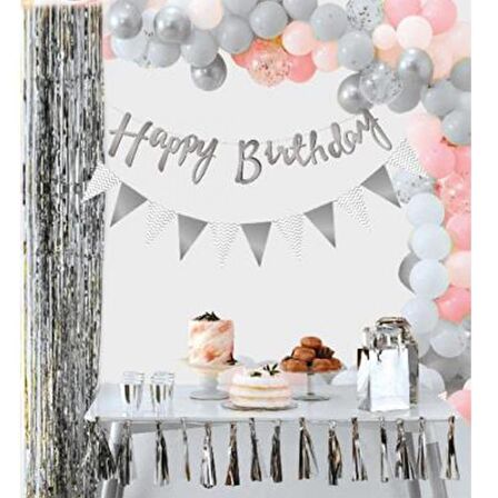 Happy Birthday Banner Metalize Üçgen Flama Sarkıt Gümüş