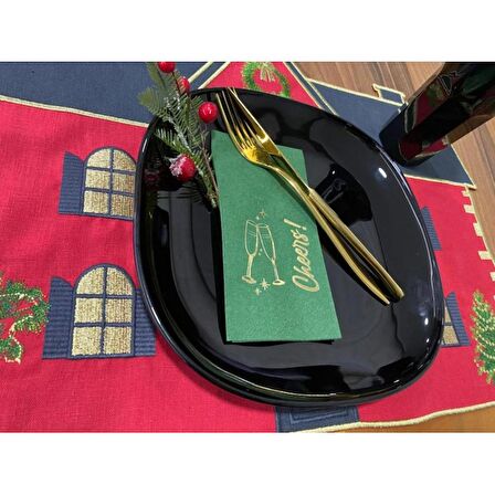 Gold Yaldızlı Yeşil Yılbaşı Cheers Peçete 16 lı