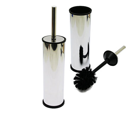 Mikro-1  Eko Metal  Klozet Wc Fırça Seti Düz Kapak 