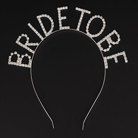 Kristal Taşlı Gümüş Renk Bride To Be Gelin Tacı 