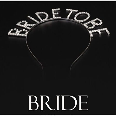 Kristal Taşlı Gümüş Renk Bride To Be Gelin Tacı 